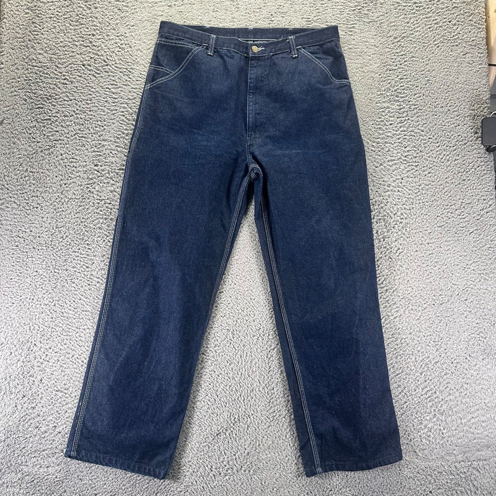 Vintage Roebuck Jeans Mens 36x30 Blue Cotton Denim Straight Carpenter Workwear